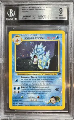 Giovanni's Gyarados 2000 Pokemon Gym Challenge BGS 9 #5 SWIRL - Image 1