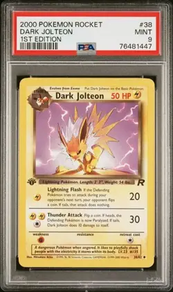 Dark Jolteon 1st Edition PSA 9 Pokemon TCG Team Rocket 38/82 Mint - Image 1