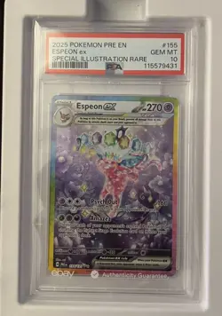 PSA 10 Pokemon Prismatic Evolutions SIR Espeon EX PRE EN 155/131 GEM MINT!! - Image 1