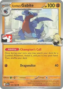 1x Cynthia's Gabite (#103/182) NM Eng Pokemon - Prize Pack Series - Image 1