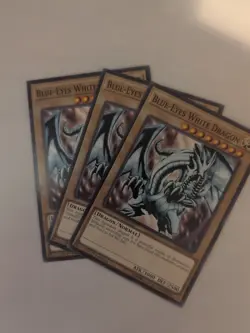 Yugioh 3X Blue-Eyes White Dragon LED3-EN006 Common 1st Ed NM - Image 1