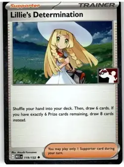 1x Lillie's Determination (#119/132) - Holofo NM Eng Pokemon - Prize Pack Series - Image 1