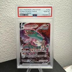 2021 POKEMON JPN SWORD & SHIELD VMAX CLIMAX #252 FULL ART/RAYQUAZA VMAX PSA 10 - Image 2