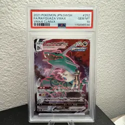 2021 POKEMON JPN SWORD & SHIELD VMAX CLIMAX #252 FULL ART/RAYQUAZA VMAX PSA 10 - Image 5