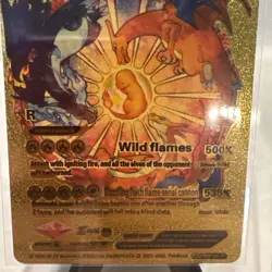 Pokemon Charizard V Gold Foil Fan Art Collector Card - 508 HP - Image 4