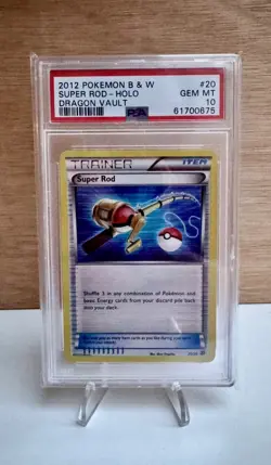 2012 POKEMON B&W DRAGON VAULT #20 SUPER ROD-HOLO PSA 10 POP 8 - Image 1