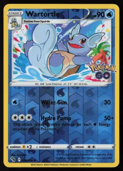 Pokemon Wartortle 016/078 Pokemon GO Reverse Holo Pack Fresh - NM - Image 1
