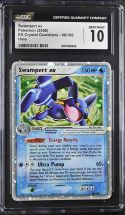 CGC 10 Swampert ex 98 - EX Crystal Guardians Ultra Rare Pokemon Card - Image 1