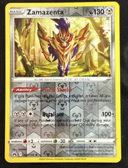 Zamazenta 97/159 Crown Zenith Reverse Holo Rare Pokemon TCG - Image 1