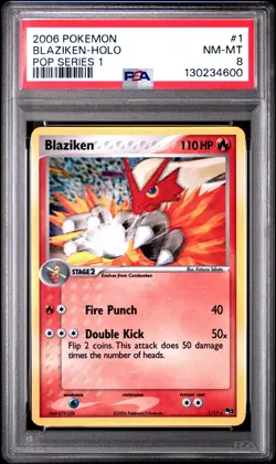2006 POKEMON POP SER 1 #1 BLAZIKEN-HOLO PSA 8 - Image 1