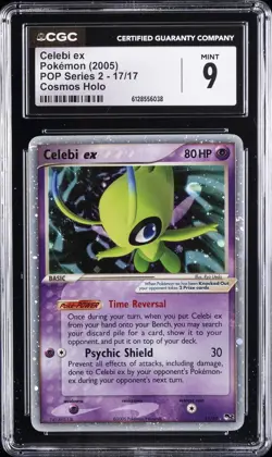 2005 POKEMON POP SER 2 COSMOS HOLO #17/17 CELEBI EX CGC 9 - Image 1