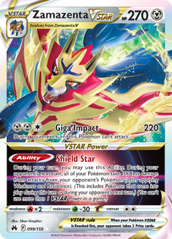 ZAMAZENTA VSTAR 099/159 HOLO VSTAR RARE CROWN ZENITH POKEMON NM - Image 3