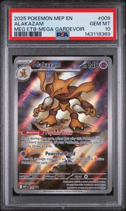 2025 POKEMON MEP EN-ME BLACK STAR PROMO #009 ALAKAZAM PSA 10 - Image 1