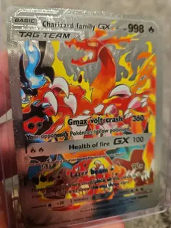 Charizard Family GX Silver Foil Fan Art Vinyl Collector Pokemon Card - Image 3