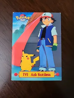 HP! BLUE Label 1999 Topps Pokemon Series 1 TV1 Ash Ketchum TV Animation Edition - Image 1
