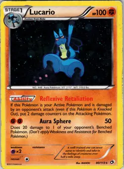 Lucario 80/113 Legendary Treasures Pokemon HP Holo - Image 1