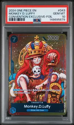 Monkey D. Luffy 2024 One Piece Promos Convention Exclusive-Foil #043 PSA 10 - Image 1