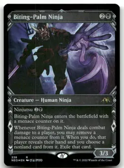 Biting-Palm Ninja (Showcase) #338 (Foil) NM Kamigawa Neon Dynasty NEO Magic MTG - Image 1