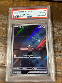 POKEMON 2023 Obsidian Flames Illustration Rare CLEFFA #202 PSA 8 RARE - Image 1