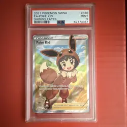 Pokemon Poke Kid 070/072 Shining Fates Ultra Rare Full Art Holo PSA 9 - Image 1