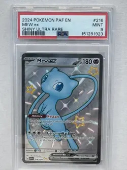 2024 POKEMON PAF EN-PALDEAN FATES 216 MEW EX SHINY ULTRA RARE - PSA 9 - Image 1