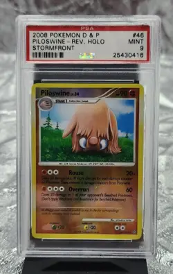 #46 2008 Pokemon D & P Piloswine - Rev Holo Stormfront PSA 9 Mint - Image 1