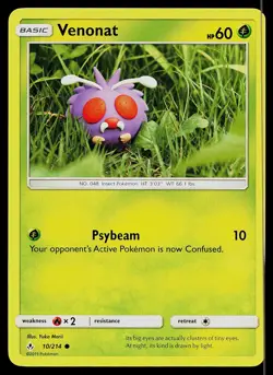 Pokemon Card Unbroken Bonds Venonat 10/214 Common - Image 1