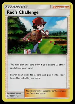 Pokemon SM - Unbroken Bonds 184/214 Red's Challenge Holo Rare NM - Image 1