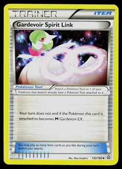 Pokemon Card Primal Clash Gardevoir Spirit Link 130/160 Uncommon - Image 1
