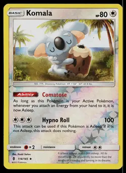 Pokemon Card Guardians Rising Komala 114/145 Uncommon Reverse Holo - Image 1