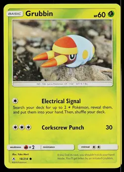 Pokemon Card Unbroken Bonds Grubbin 18/214 Common - Image 1