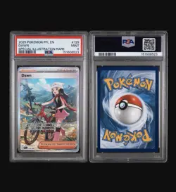 2025 Pokemon Phantasmal Flames #129 Full Art Trainer Dawn SIR PSA 9 Mint - Image 3