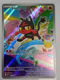 Pokemon TCG Litten Full Art Holo 044 MEG Card Near Mint - Image 1