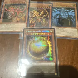Yu-Gi-Oh! TCG 4 Card Lot Slifer Ra Obelisk Sphere Mode 1st Edition Holo - Image 1