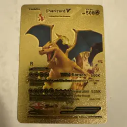 Pokemon Charizard V Gold Foil Fan Art Collector Card - 508 HP - Image 1