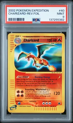 2002 POKEMON EXPEDITION #40 CHARIZARD-REVERSE FOIL PSA 9 - Image 1