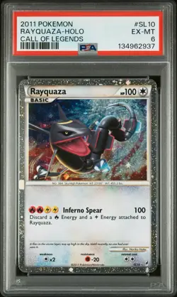 RAYQUAZA-HOLO CALL OF LEGENDS POKEMON CALL OF LEGENDS 2011 SL10 PSA 6 E M - Image 1