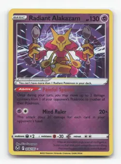 Pokemon TCG - Radiant Alakazam 059/195 Near Mint Radiant Rare Silver Tempest - Image 1