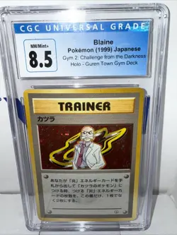 Blaine CGC 8.5 Challenge from the Darkness Guren Town Gym Deck Trainer Japanese - Image 1