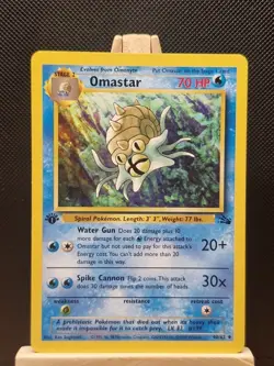 Pokemon 1999 WOTC 1st Edition Fossil Omastar 40/62 - Near Mint - Image 1