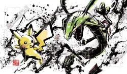 Pokemon Board Game Mat Pikachu+Rayquaza Playmat Games Mousepad Play Mat of TCG - Image 1