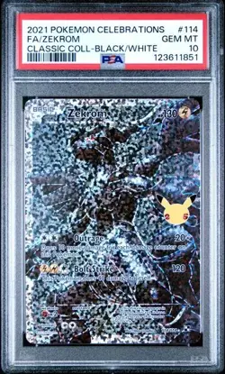 Pokemon Zekrom Celebrations Classic Coll. Black & White Full Art #114 PSA 10 - Image 1