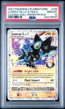 PSA 10 LUXRAY 109 CELEBRATIONS CLASSIC COLLECTION POKEMON BM - Image 1