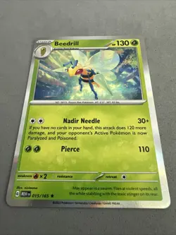Pokemon TCG * Scarlet & Violet 151 * 015/165 Beedrill Rare * FRESH PK - Image 2