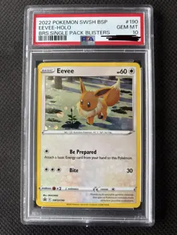 Pokemon TCG - Eevee PSA 10 - Sword & Shield SWSH190 Holo Promo - Pop 13 Swirl - Image 1