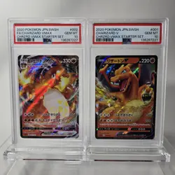 SET OF 2 PSA 10 JAPANESE POKEMON 2020 CHARIZARD VMAX & V STARTER SET #1, 2 🔥🔥 - Image 1