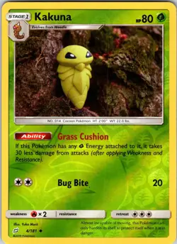 Kakuna 4/181 SM - Team Up Pokemon TCG NM Reverse Holo - Image 1