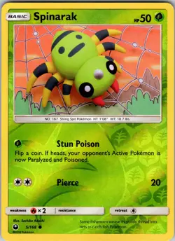 Spinarak 5/168 SM - Celestial Storm Pokemon TCG LP - Image 1