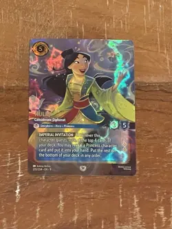 Disney Lorcana Fabled Mulan Considerate Diplomat Enchanted Foil #235/204 - Image 1