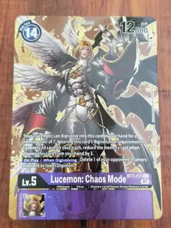 Lucemon: Chaos Mode Digimon Alternate Art Secret Rare Card - BT7-111 - Image 1
